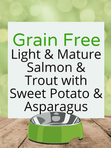 Grain Free Light & Mature Salmon & Trout with Sweet Potato & Asparagus